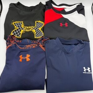 Under Armour Youth‎ Large YLG HeatGear T-Shirt Compression Athletic Shirts Lot 4